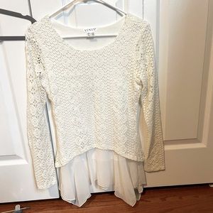 Venus Long sleeve knit and lace top XS